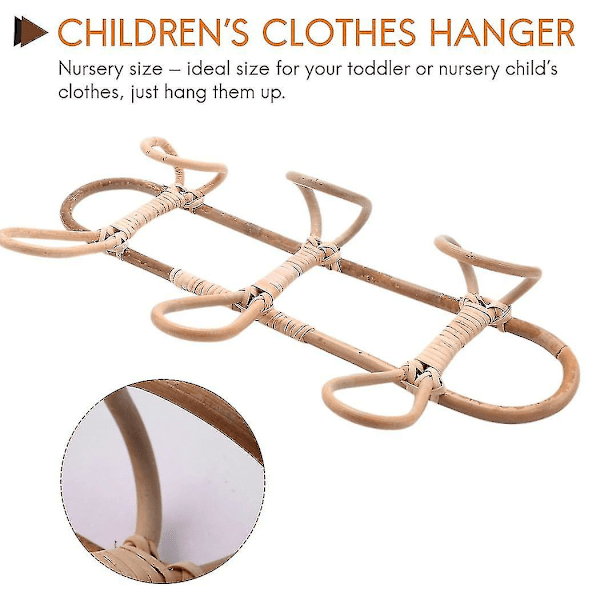 Rattan väggkrokar Barnkläder Organizer Rack Kläder Hängande krok Rattan Hängare Barnrum Dec