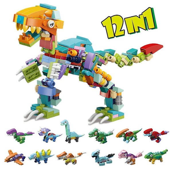 24 Stykker Dinosaur Byggeklodser Blind Box Tyrannosaurus Rex Dinosaur Verden Model Byggeklodser Børns Legetøjsgave Sæt
