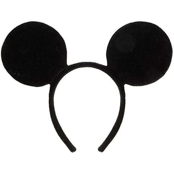 1 sæt, Voksen Mænds Mic-key Mouse Fastelavnskostume Kit, Sort Pandebånd, Rød Rem & Sløjfe, Natlig Sjov Karneval Cosplay Temafest Outfit Tilbehør