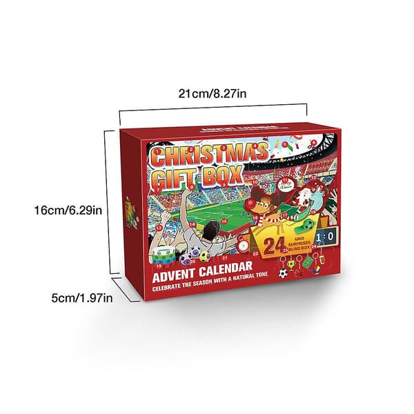 24 Dages Julekalender Nedtælling Fodbold Legetøj Blind Box Julegave