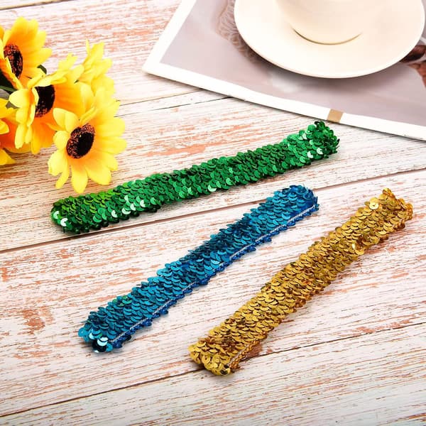 6 Stykker Sekvens Hodebånd Sports Glitter Hodebånd Elastisk Glitrende Bling Sport Hodebånd