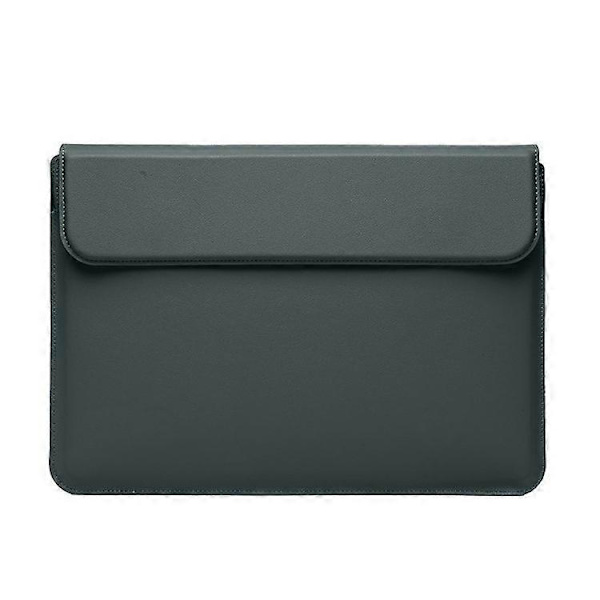 15-16'' Läder Laptopfodral Ultratunn Datorväska med Vikbart Ställ och Mjukt Innerfoder