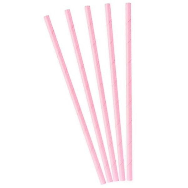 10 sugerør i lys rosa papp 19,5 cm