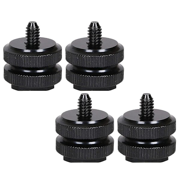 Kamerablixtfäste till 1/4-tums 20 stativskruvadapter, blixtfäste för DSLR-kamerarigg (4-pack)
