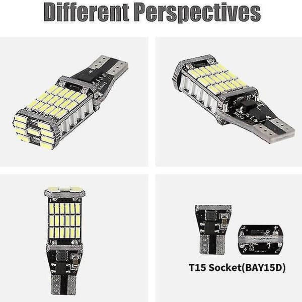 2x Canbus T16 T15 921 W16w LED Pære Bil Backup Baklys