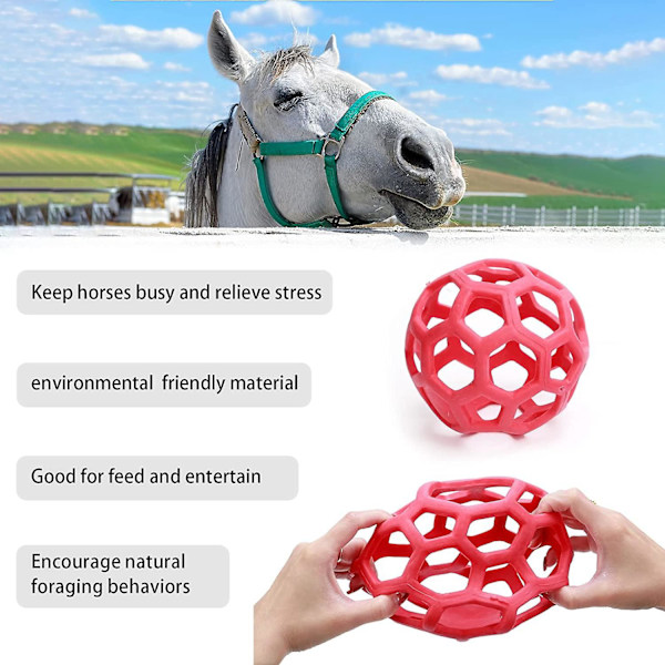 2-pack hästgodisboll leksaksboll, boll hängande utfodring leksak för får hästmatare och lindra str