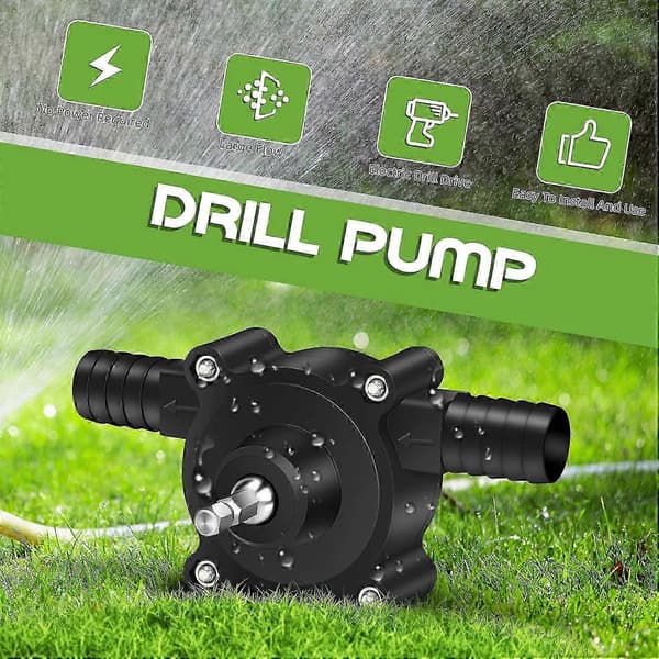 Borrpump för vatten, vätskeöverföringspump, eldriven borrmaskin vattenpump vattenöverföringspump bärbar liten vattenpump