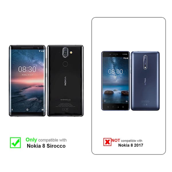 Nokia 8 Sirocco Deksel - blank overflate med stativfunksjon og kortlomme