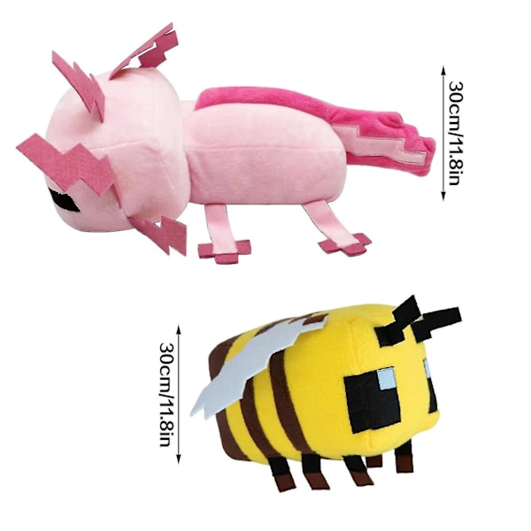 Minecraft plyschleksak sällsynt Axolotl mjuk plysch mjuk leksak present 11,8 tum