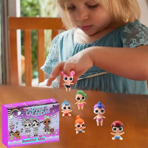 Julkalender med Nedräkning 24 Dagar Mini Figurer Dockor Dekoration Blind Box Leksaker Julklapp Överraskningar