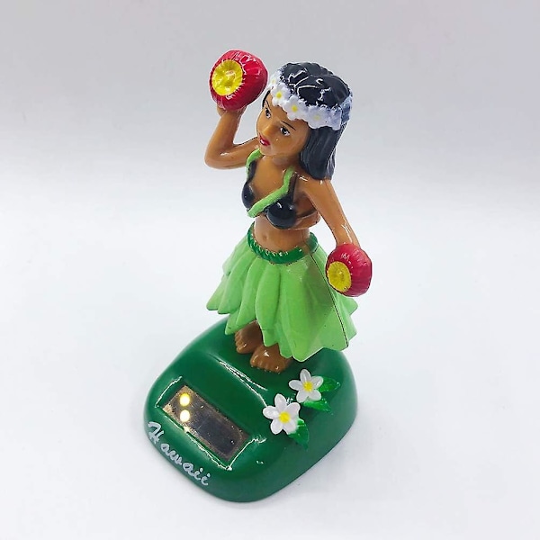 Solcellsdocka Hula Dansare Bobble Hawaiian Docka Bikini Strandflicka Bilinstrumentbräda Bobble