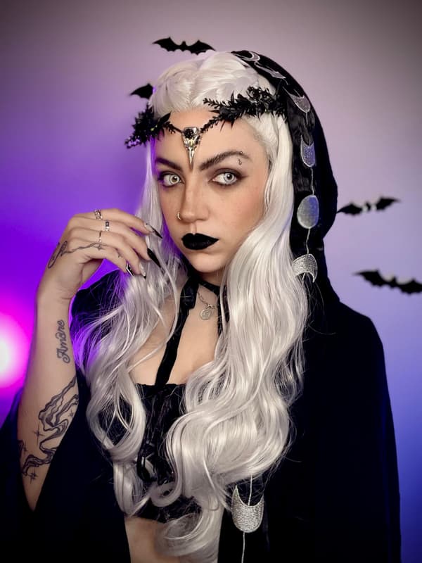 Gotisk svart blomkrona, perfekt för Halloween-cosplay