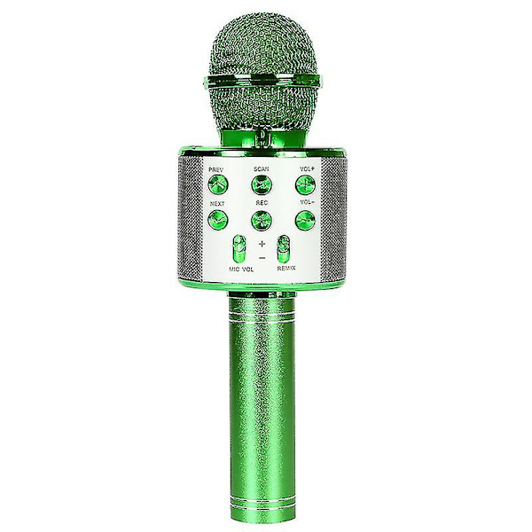 Trådlös Bluetooth Karaoke Handheld Mikrofon, Hem Ktv Spelare Med Ios Datorstöd Grön