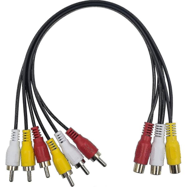 RCA Splitter Kabel, 3 RCA Hun til 6 RCA Han AV Audio Video Adapter Kabel