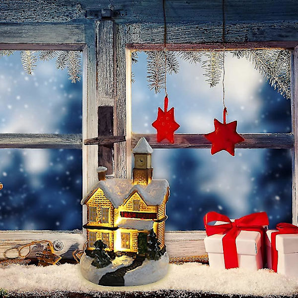 Miniatyr Retro med Belysning Julenlandsby Juledekorasjon Hy