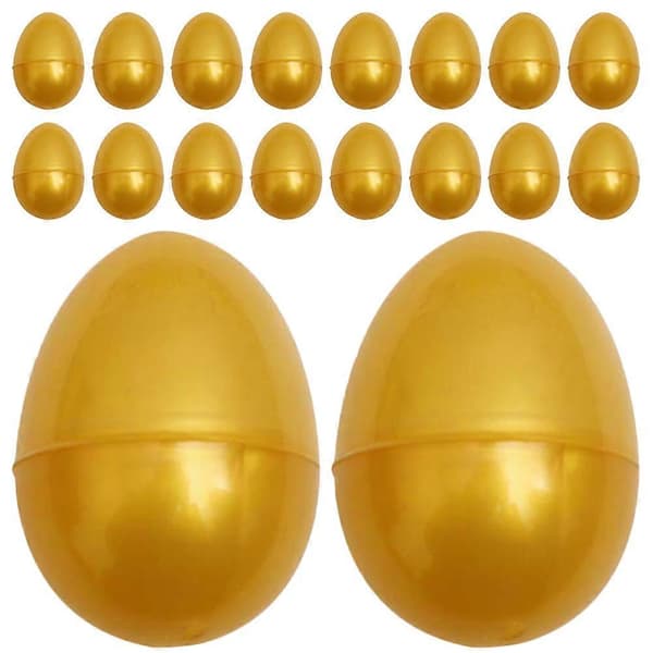 24 stk Tomme Gull Egg Påske Plast Egg Barn Leke Innpakning Egg Fest Lotteri Egg