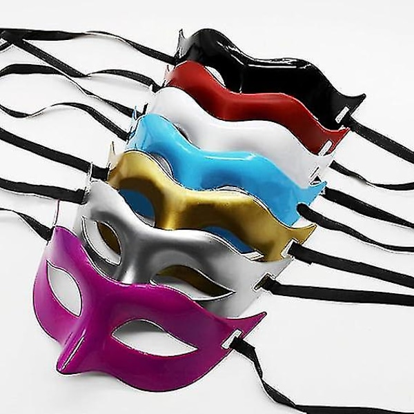 8 st Masquerade Mask Venetian Grekisk Romersk Mask Mäns Halv Ansikte Ögon Masker För Halloween Mardi Gras Fest
