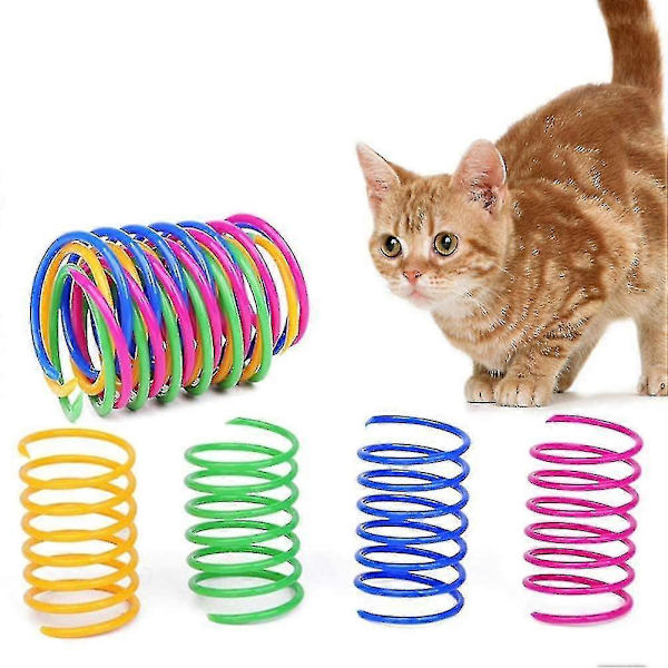 12 St Katt Leksaker med Fjädrar i Färgglada Färger, Kattfjäderleksak Fjäderleksaker för Katter BPA-Fri Plast Interaktiva Leksaker för att Döda Tid och Hålla sig i Form -aya