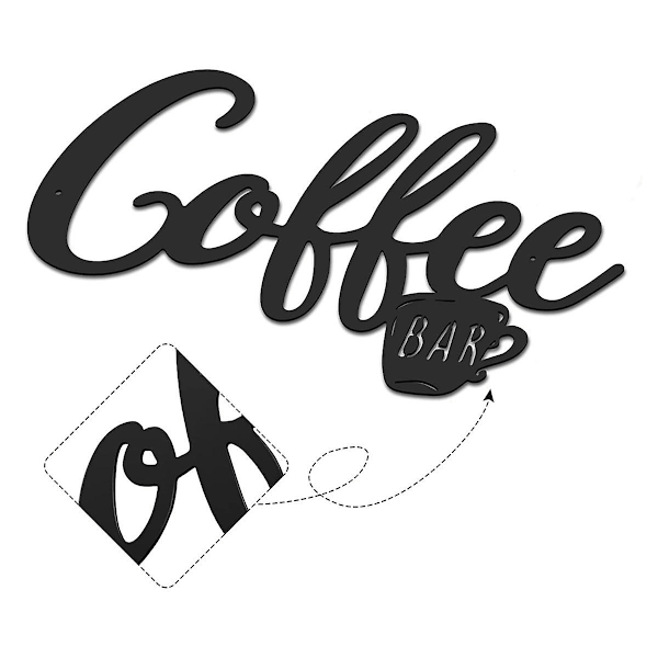 Metall Henge-Kaffeebar Vegg Skilt Pot Head Henge Skilt Men Først Kaffe Metall Skilt Kaffestasjon