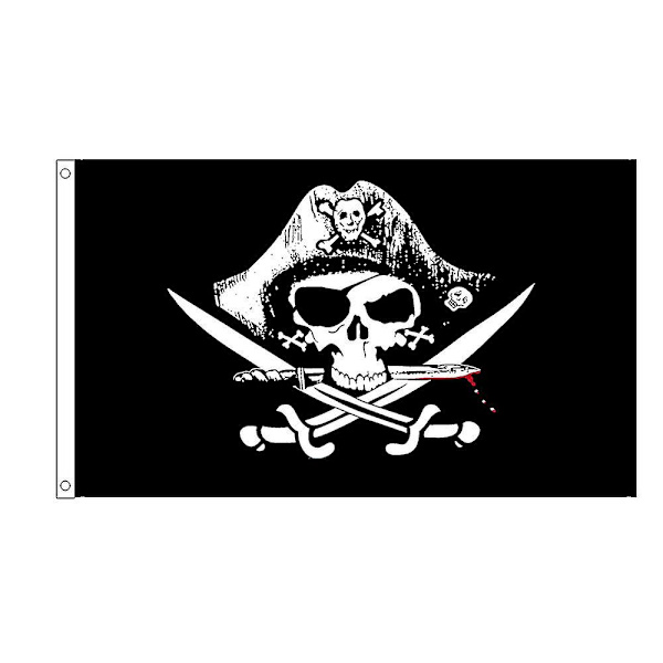 Piratflag til udendørs og piratfester (2 stk., sort + rød)