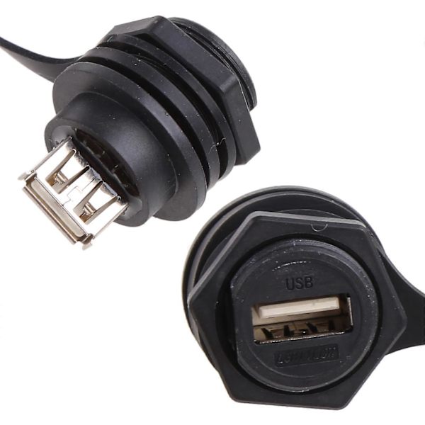 USB 2.0 Hun Panel Pass Connector Mount Socket Stik Vandtæt IP67 Med Hætte