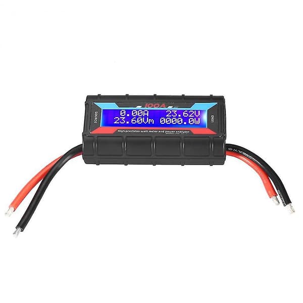 LCD Sol- och Vindkraftanalysator Ström- och Effektmätare 100A RC Högprecisions Effektmätare &