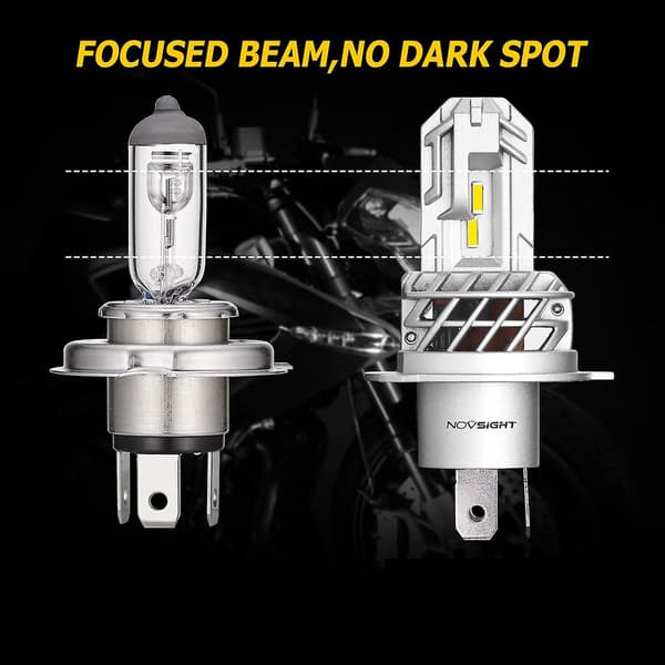 NOVSIGHT MC-strålkastare H4 LED 5000LM 6000K 25W Halvljus/Helljus