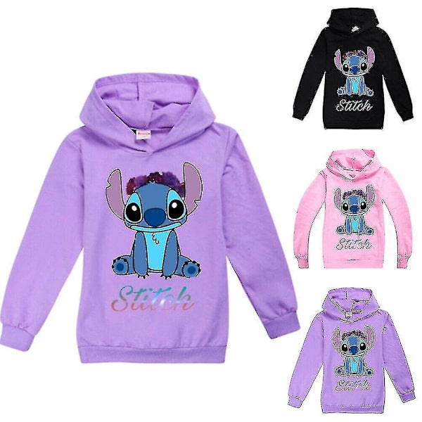 Lilo & Stitch TV Lasten Huppari Pojille Tytöille Pitkähihainen Yläosa Violetti 140cm