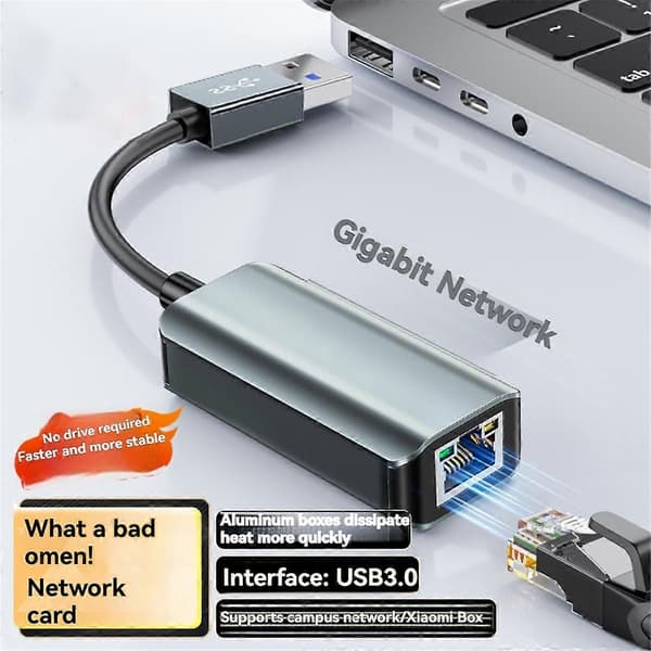 USB Ethernet -sovitin 1000/100Mbps USB Lan RJ45 Ethernet -sovitin