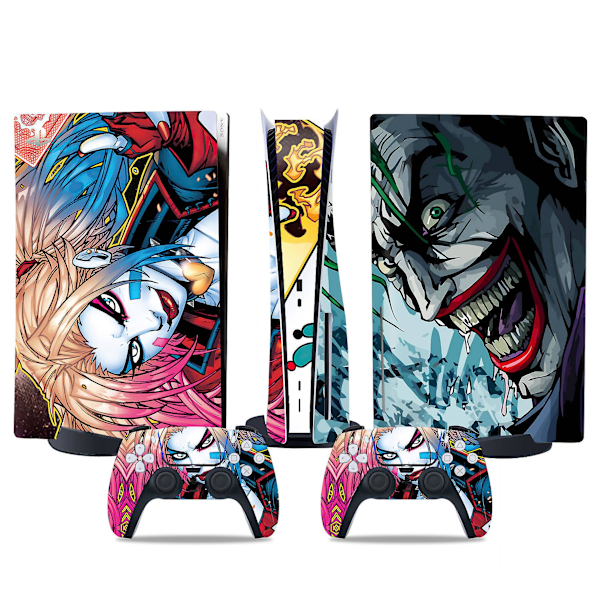 PS5-klistermärke för optisk enhet, cool PS5-skin, handtag till kontroll, för PS5-konsol och kontroll, DC-tecknad film, Joker11