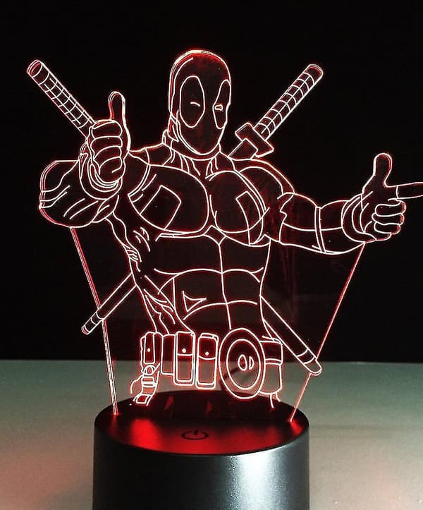 2024 Ny Deadpool Børneværelses Natlampe Bordlampe 3d Led Natlys Usb