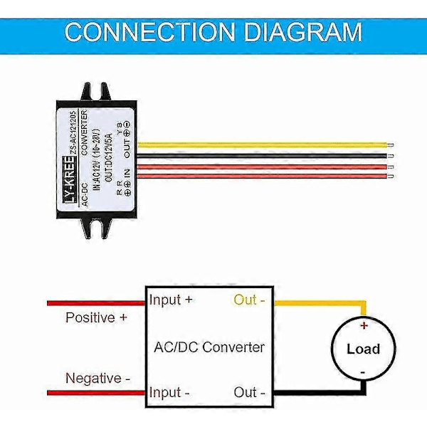 AC-DC Strömkonverter AC 12V (10-28V) till DC 12V Spänningsomvandlare Modul Spänningsregulator AC till DC Spänningsomvandlare, IP68 Vattentät (3A)