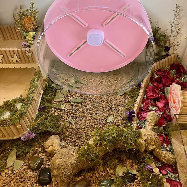 20 cm Hamsterhjul, Supertyst Hamsterhjul med Justerbart Ställ för Hamstrar, Gerbiler, Dvärg