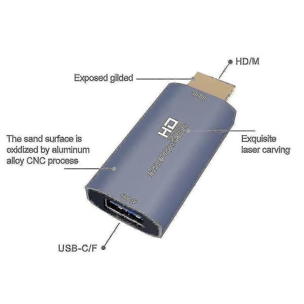 Z51 USB Hun Til 4K HDMI Han Audio Video Capture Card Til Computer Live Streaming Broadcast