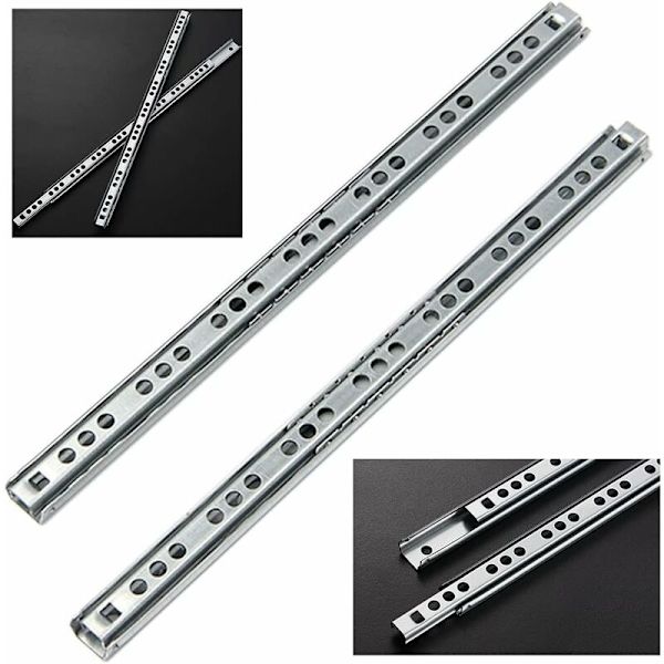 Lådskena 1 par metallkullager lådskenor kulskenor lådskenor kullager skenor för möbellåda 246x17x10mm，