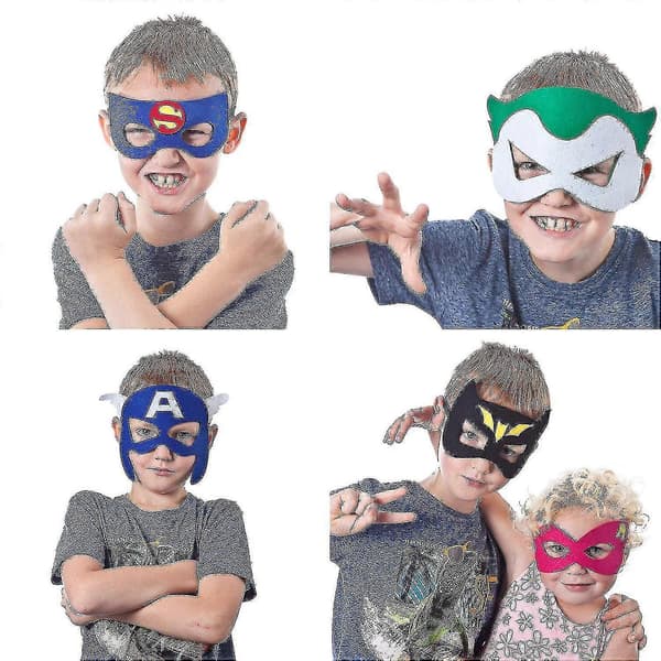 Superhjälte Masker Kalasleksaker För Barn (32-pack) Filt Och Elastisk--