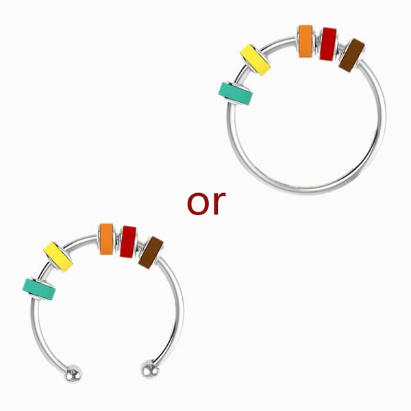 Fidgetringar för ångest Spinner Ring Anti Stress Ring Snurrande med Platta Pärlor