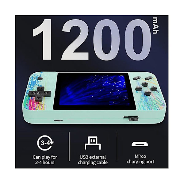 G3 Bärbar Retro Spelkontroll 800 Klassiska Spel 3,5 tum Skärm Handhållen Spelkonsol 1200mah Spelkontroll