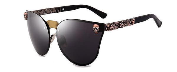 Wekity Rimless Skull Design Cat Eye Solglasögon Uv400 Skydd