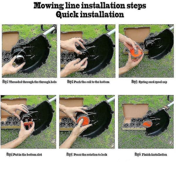 Orange Cover Cap + Spolesnor Line Top til Black Decker Reserve String Trimmer Strimmer
