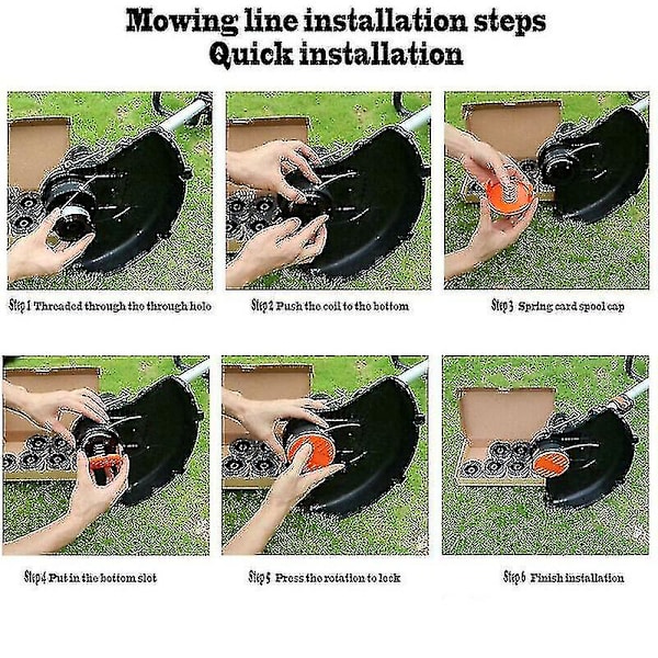 Oransje Dekselhette + Spolelinje Topp for Black Decker Reserve String Trimmer Strimmer