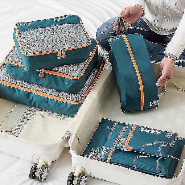 Packningskuber för Resor Organiserare 7-set Bagage Väska Vattentäta Organiserare