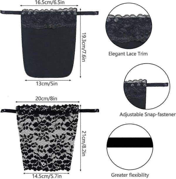 6 stycken Spets Clip-on Mock Camisole BH-inlägg - Spetspaneler för diskretion - Bra