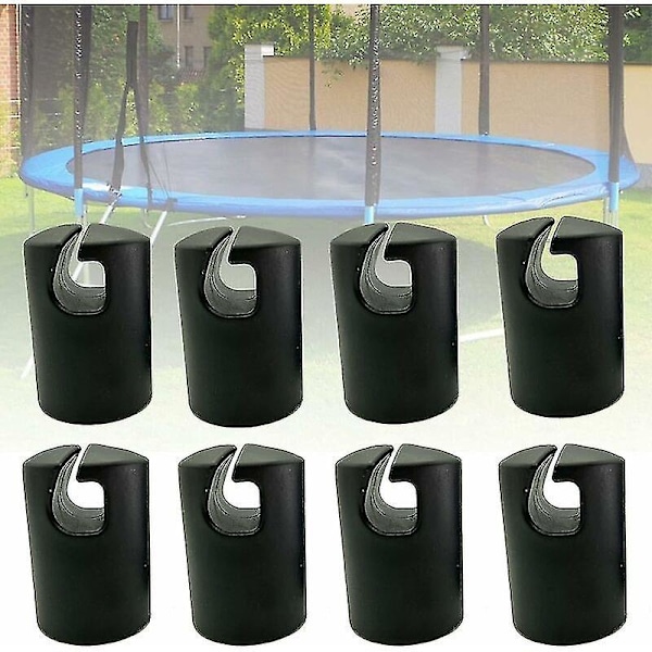 Trampolinskydd Trampolin Ändskydd Trampolinkrok Trampolin Reservdelar Trampolintillbehör Stolpskydd för Trampolinnät Pinnar 32 MM 8 Stycken Svart