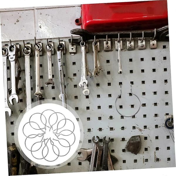 Pegboard Koppholder Kroker 10 stk Kraftige Metallkroker Ringdesign