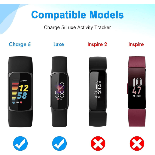 Lader for Fitbit Charge 6/5/Luxe - Erstatningsladerdokk
