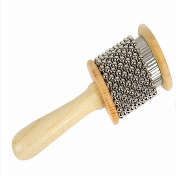 Kabas håndbetjent træpercussioninstrument, rustfrit stålbrød, latinamerikansk percussioninstrument