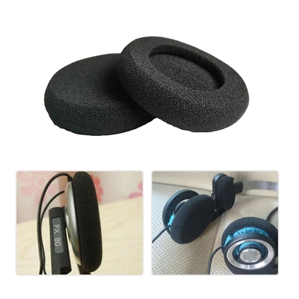 2 par 5 cm mjuka hörlurar svampöverdrag öronkuddar ersättning kompatibel med Sennheiser Px100/px100ii/px200/px80/pc131/koss Pp Da