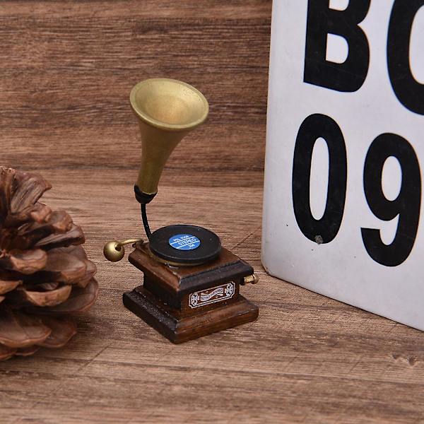 1:12 Retro Brown Levy soitin Nukkekodin Kompakti - Nukkekoti Koriste-Tarvikkeet