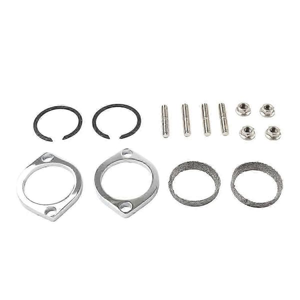 Avgasfläns Installationskit Flänsar Packningar C-clips Muttrar Brickor för Harley Softail Sportster Dyna To